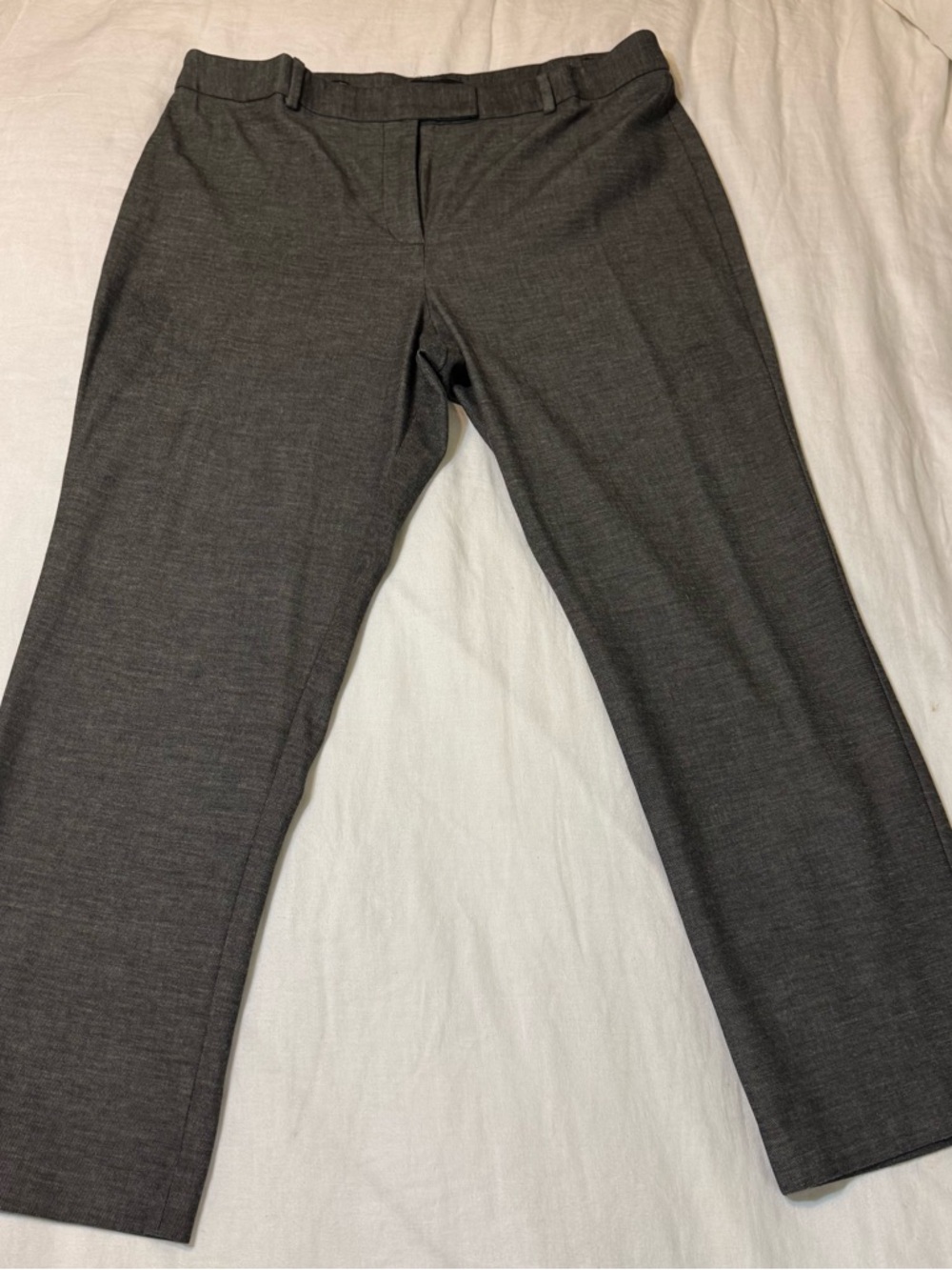 Talbots High Waist Straight Leg Pants 16P Gray Career Trouser Classic Workwear